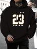 New 2025 Unisex Personalized Chicago Letter Pattern Print Hoodie - Autumn And Winter Casual Knitted Fabric Pullover with Drawstring Hood, Regular Styl