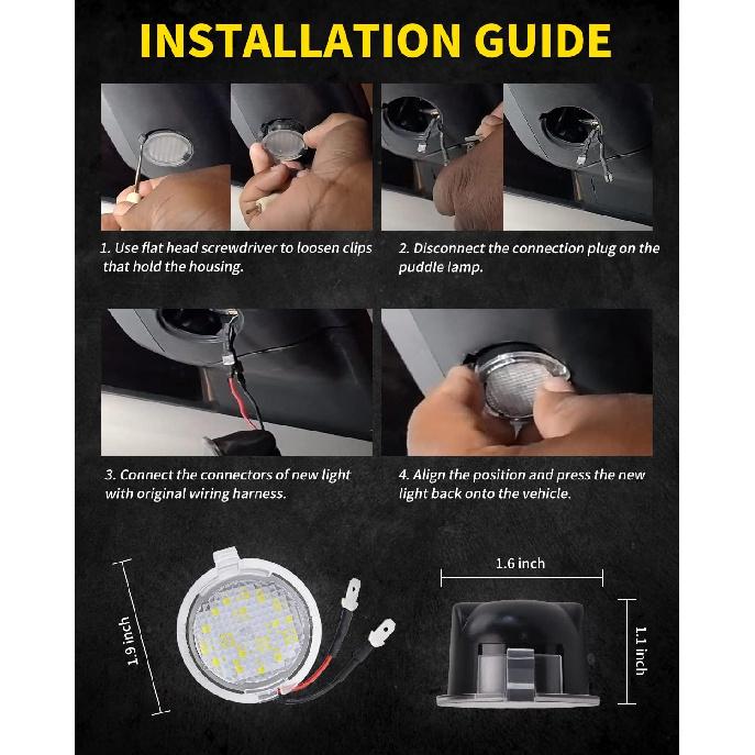 LED Side Mirror Puddle Lights Compatible with Ford F150 Explorer Edge Expedition Flex Taurus X Mirror Signal Lamp Indicator Replacement Accessories,