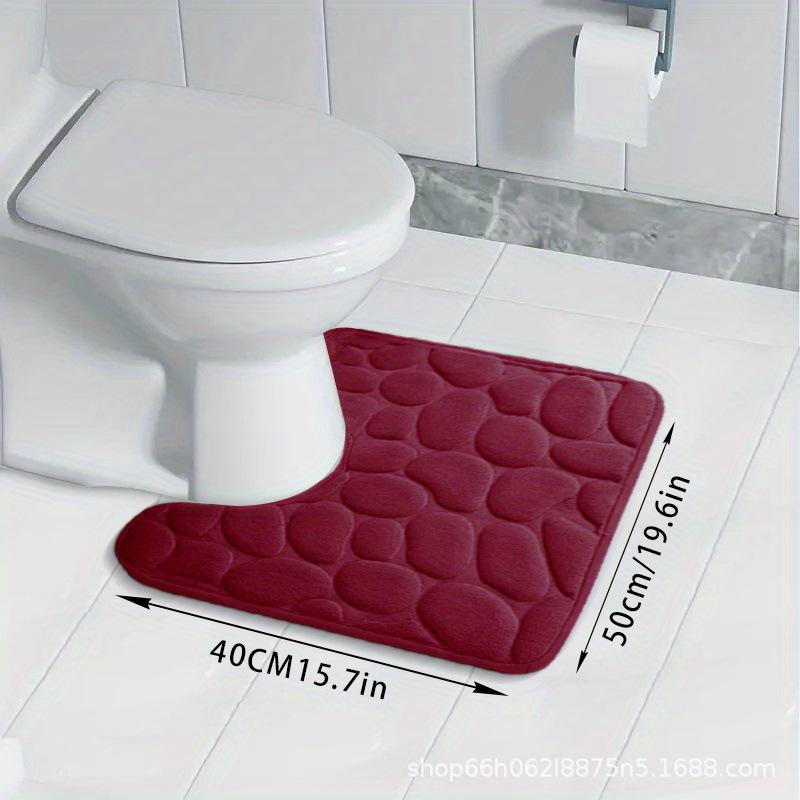 50cm Thick Flannel U-Shaped Floor Mat for Bathroom  Absorbent Toilet Mat