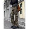 Niche Slim-fit Personalized Hip-hop Camouflage Straight-leg Jeans Men's Versatile Fashion Multi-pocket Splicing Design Overalls