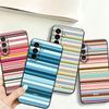 Blue Stripes Case for Samsung Galaxy A57 A06 A37 A55 A15 A05 A73 A51 A25 A16 A50 Phone Cover A53 A17 A70 A41 A52 A36