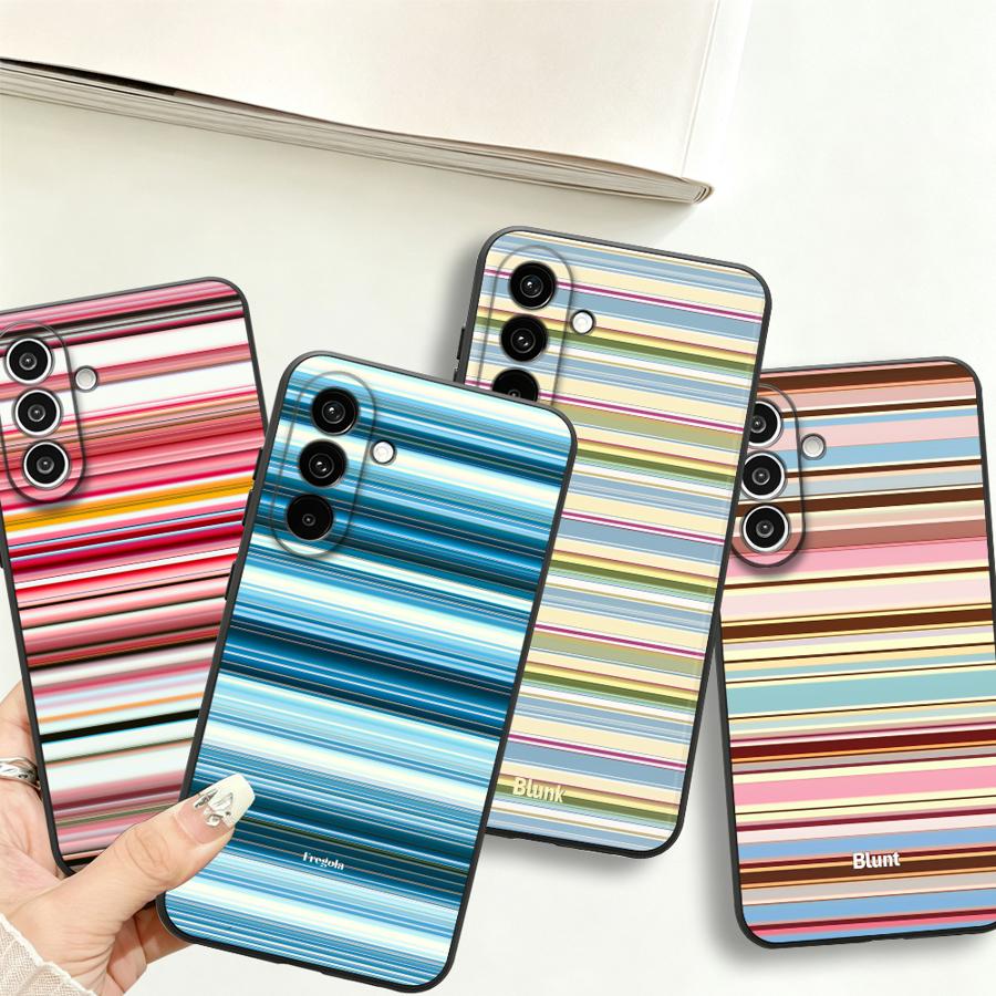 Blue Stripes Case for Samsung Galaxy A57 A06 A37 A55 A15 A05 A73 A51 A25 A16 A50 Phone Cover A53 A17 A70 A41 A52 A36