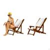1/64 Diorama Figure Miniature Beach Surfing Scene Handpainted Lounge Chair Model for Fariy Garden