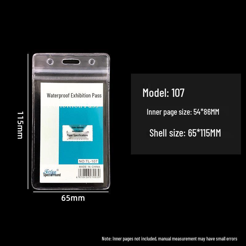 Thickened Plastic ID Card & Name Tag Holder with Metal Clip for Students