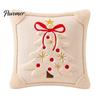 Washable Throw Pillow Covers Christmas Plush Pillowcase, 3D Embroidered Design Soft Decorative Pillows for Couch Cover, Cushion Cover Holiday