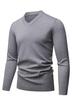 Autumn/Winter 2025 Men's High-Quality Wool V-Neck Sweater - Casual, Solid Color, Comfortable Base Layer Top.
