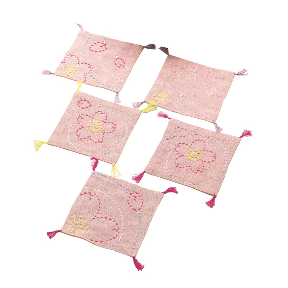 Набор ниток для сашико Olympus 100 x 158, 100 мм, розовый