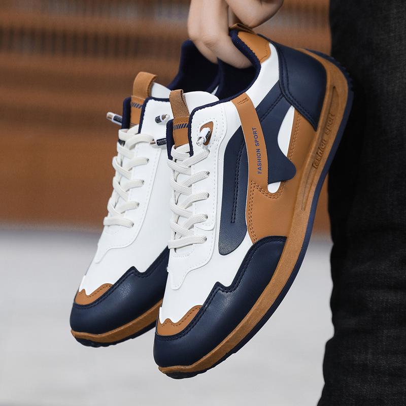 Men's new men's shoes running casual shoes leather low-top sneakers board shoes men's