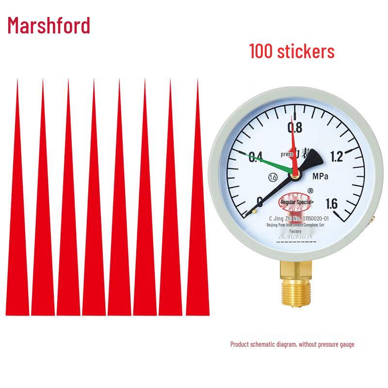 MaShiFu Red Triangular Pressure Gauge Warning Stickers