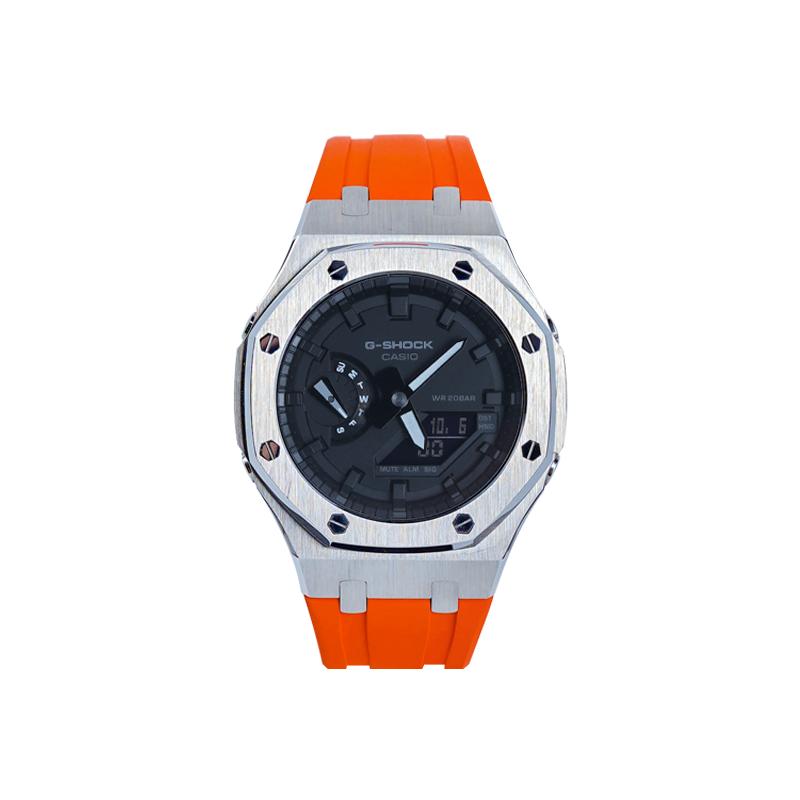 CASIO Men Liquid Crystal/Analog Dual Display Series Black Watch GA-2100-7A-