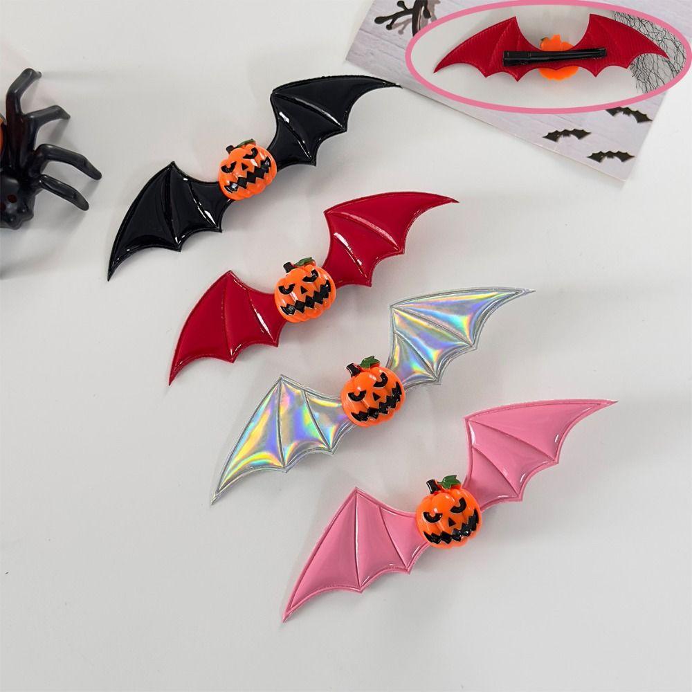 4PCS Cosplay Halloween Hairpin Resin Bat Duckbill Side Clip Punk Bat Wings Hair Clip  Festival Gifts