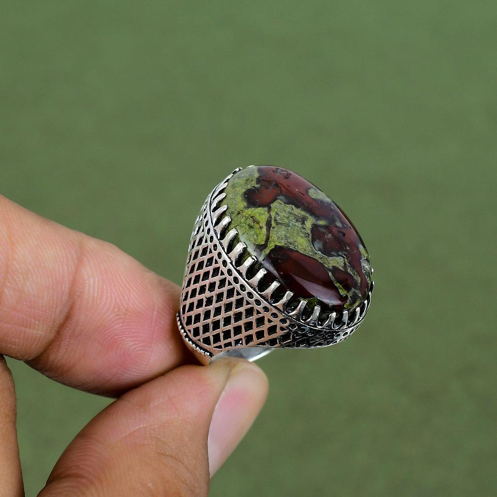 Dragon Bloodstone Ring 925 Sterling Silver Ring Unique Style Ring Handmade Jewelry Dainty Gemstone Ring Gifts For Mom Available In Ring Size