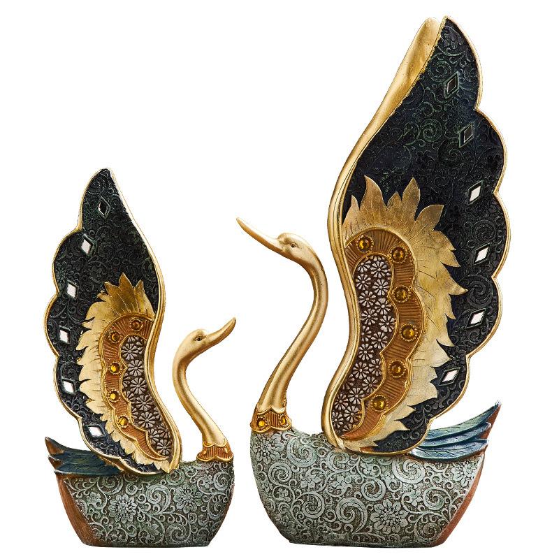 Schwan Ornament Harzkunst Dekorationen Zuhause Schreibtisch Originalität Handwerk Innen Wohnzimmer Eingangshalle Wein TV Schrank Geschenk