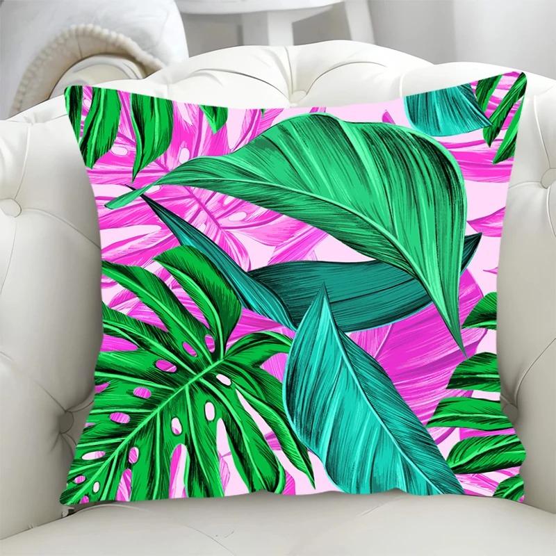 Luxuriöse Heimdeko Kissenbezug Wohnzimmer Sofa Kissenbezug Tropischer Regenwald Gras Muster Kissenbezug