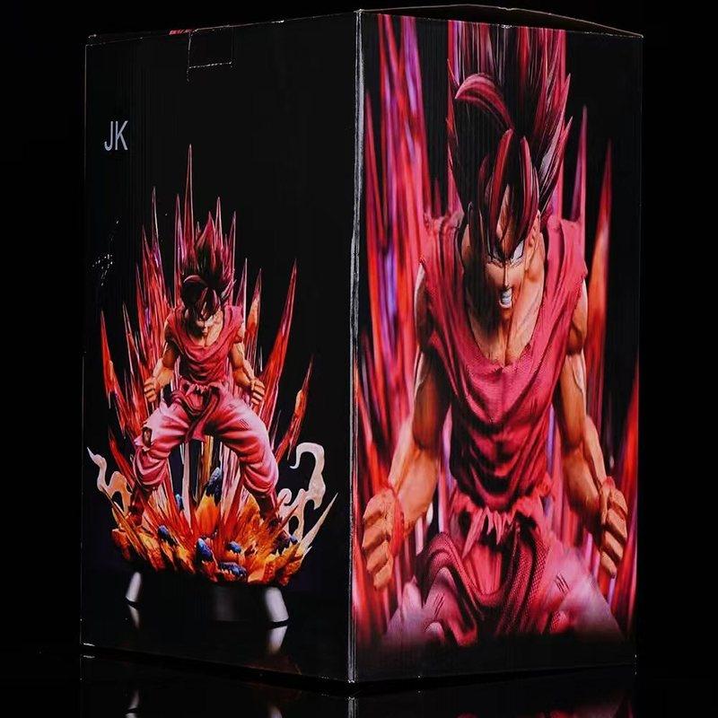 Z King Of The World Fist Goku Figurine Bursting With Energy Red Color Anime Statue Figure Ornament High Quality