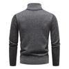 Winter Herren Stehkragen Pullover Herren Patchwork Strickpullover Slim Fit Braun Strickpullover Herren Fleece Warm Pullover