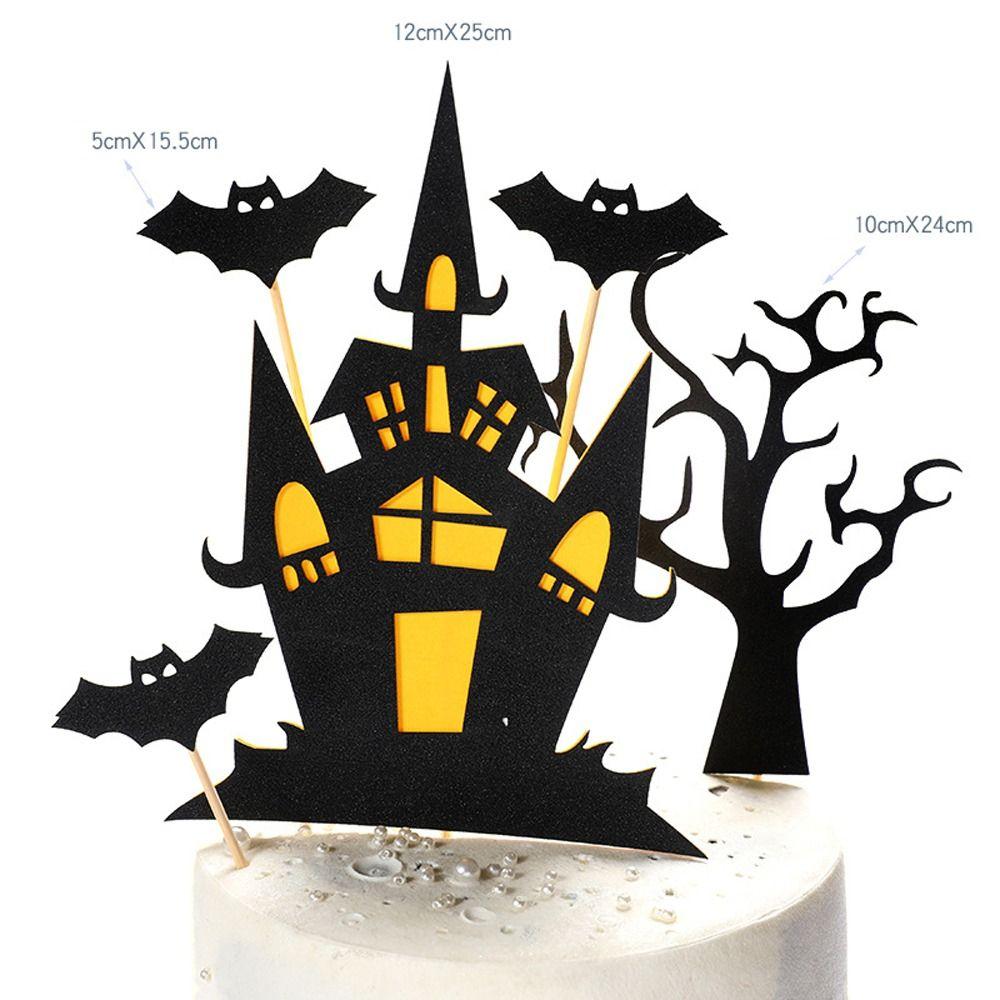 

Witch Ghost Black Cat Skull Halloween Cupcake Toppers Halloween Decoration Home Decoration Style 2