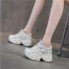 Mode Mesh Hohlleder 8cm Erhöhung Plateau Sneaker Damenmode Weiche Sohle Damenschuhe Frühling Herbst Sport Zapatos De Mujer