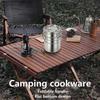 Camping Kochgeschirr Edelstahl Kochset Rucksack-Kit Kompaktes Faltbares Design Hitzebeständiger Griff Silber