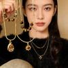 Tiger-eye Stone Necklace - Vintage Beaded Sweater Chain - Women's Small-scale Luxury High-end Style Pearl Neck Chain
