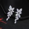 CAOSHI Stylish Wedding Jewelry Drop Earrings for Women Graceful Luxury Silver Color Bright Zirconia Pendant Accessories Gifts