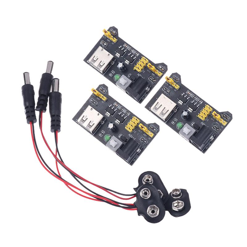 Mb102 Moduł Zasilania do Płytki Stykowej Bezlutowej 3,3V 5V Z Klipsem Baterii 9V Kabel Zasilający Wtyk DC 2,1x5,5mm