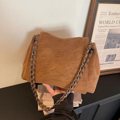 Damska torebka na ramię z łańcuszkiem ze sztucznej skóry, modna torebka crossbody, do codziennego użytku
