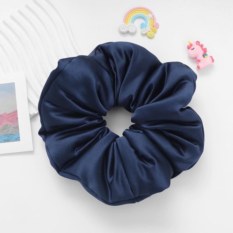 Silk Hair Tie Women 9.5cm Wide Satin Scrunchie With Soft Filling High Elasticity Handmade