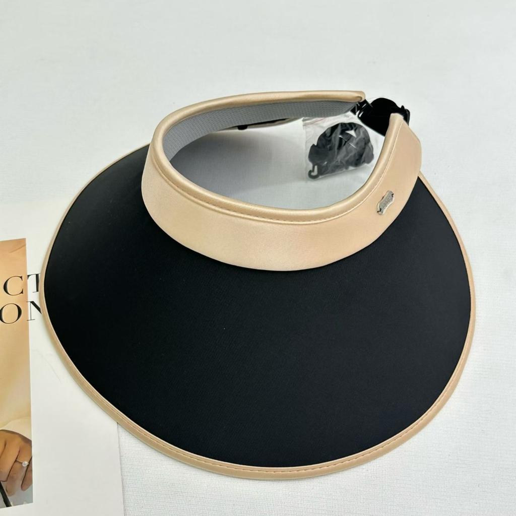 New oversized brim double-sided ice silk empty top Internet celebrity foldable storage sunscreen fashion hat sun hat shows small face