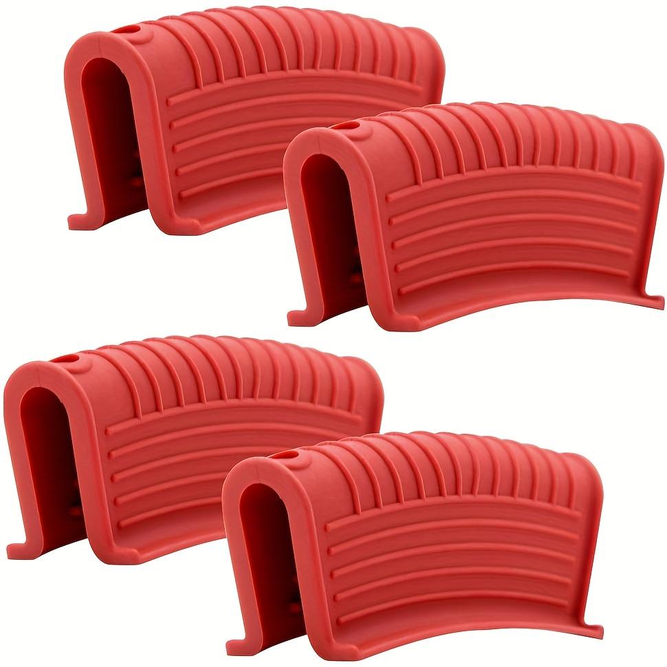 2/4pcs Heat-Resistant Silicone Handle Covers Non-Slip Pots Ear Clip Holder for Oven Baking Pan Protective Grips Kitchen Cookware