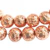 Strand of 60 Round Beads 6mm 6 Mm In Dyed Metallic Rose Gold Lava Stone