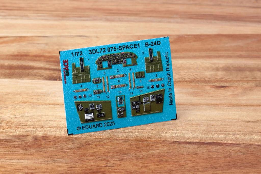 Eduard 1/72 Space B-24D Interior 3D Decal with Etching Parts Set (for Airfix) Plastic Model Decal EDU3DL72075 (Airplane)