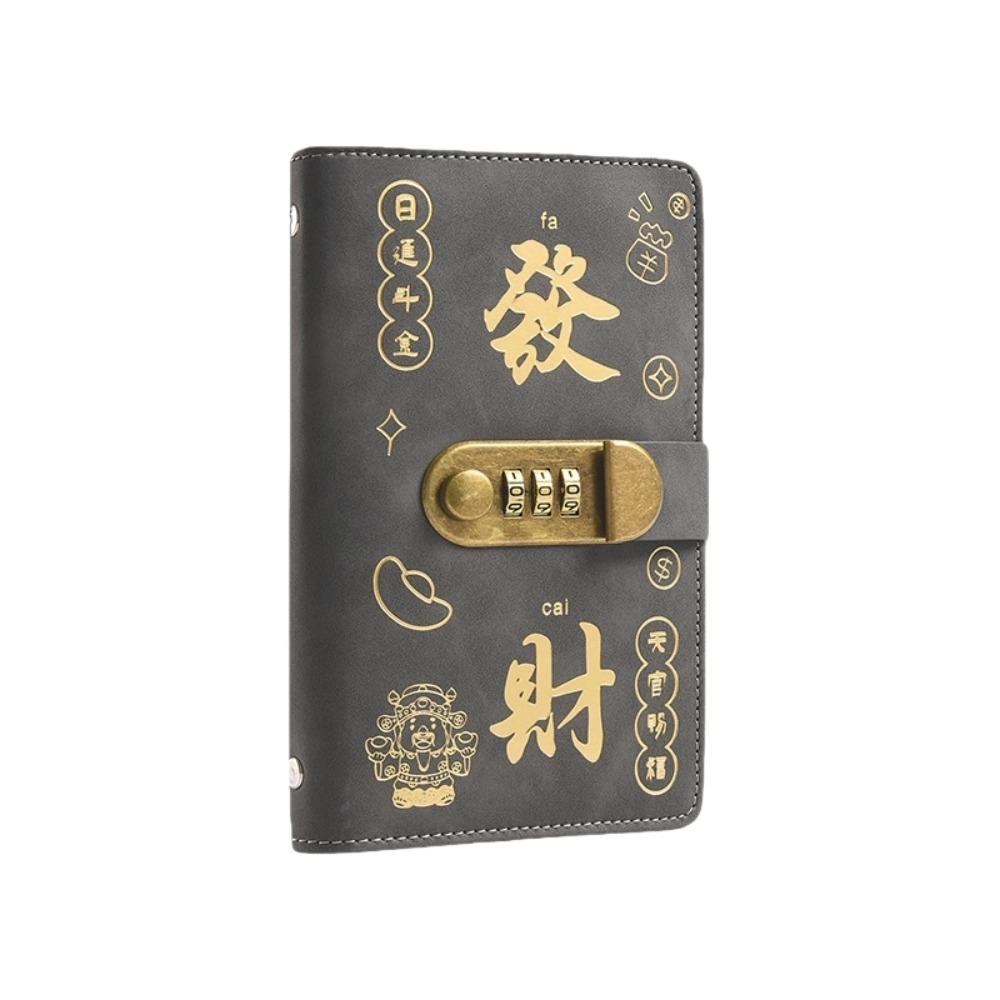 PU Leather Envelop Savings Challenges Book God of Wealth Style Cash Budget Notebook Money Planners