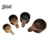Rustic Kitchen Utensils Wooden Measuring Cups And Spoons Set Coffee Bean Powder Durable Tools Spoon Nested Baking for Accurate Cooking Decor