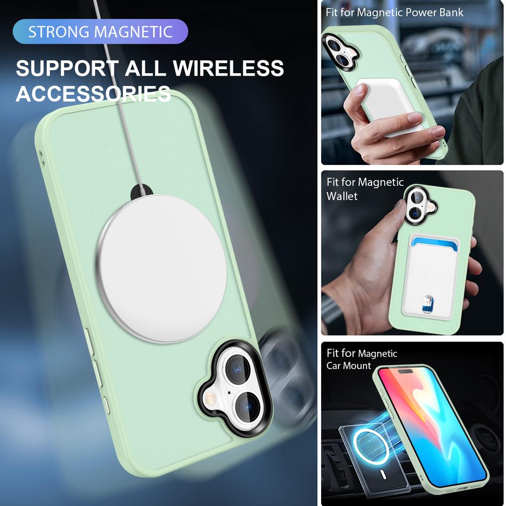 For iPhone 16 Case Compatible with MagSafe Kickstand Back Phone Cover