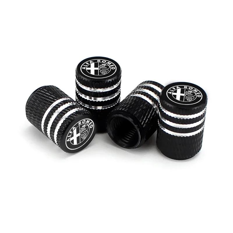 4PCS Metal Wheel Valve Stem Caps Tire Air Cover for Alfa Romeo Spider 147 155 156 159 Giulia Mito Stelvio 4C GT Car Accessories