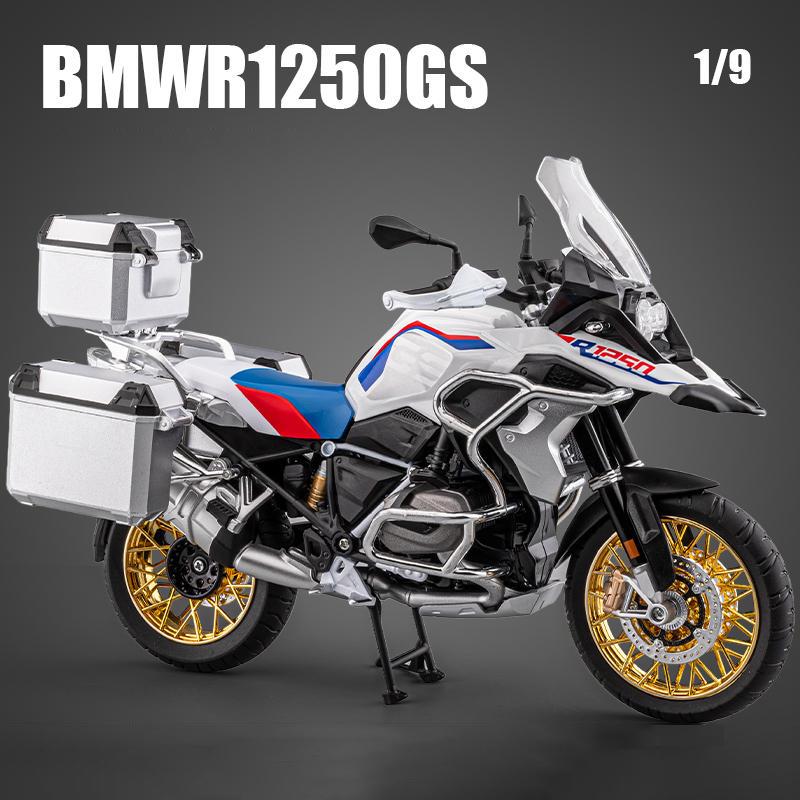 1/9 BWM R1250GS ADV Alloy Die Cast Motorcycle Model Toy Vehicle Collection Sound and Light Off Road Autocycle Toys Car