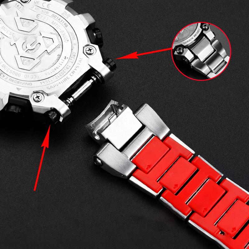 Edelstahl-Uhrarmband für Casio MTG-B3000 Serie Stahl Schnellverschluss Edelstahl-Uhrarmband Zubehör Herren Armband