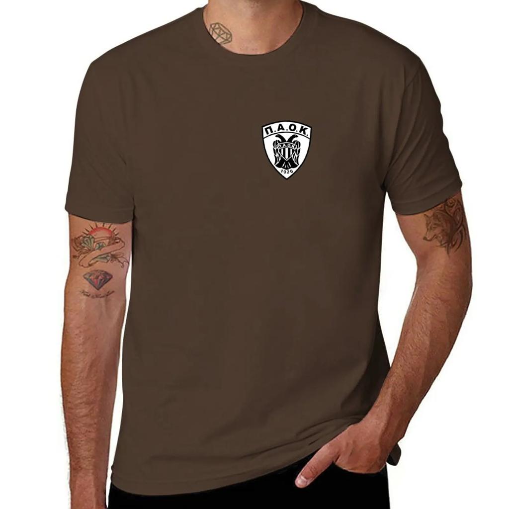 PAOK basket T-shirt Estetiska kläder sportfans enfärgade herrkläder