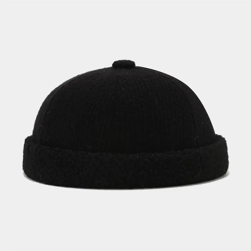 

LDSLYJR 2025 Winter Polyester Print Warm Docker Cap Brimless Hat Beanie Landlord Sailor Cap Men and Women 218 56-60cm Wear чорний