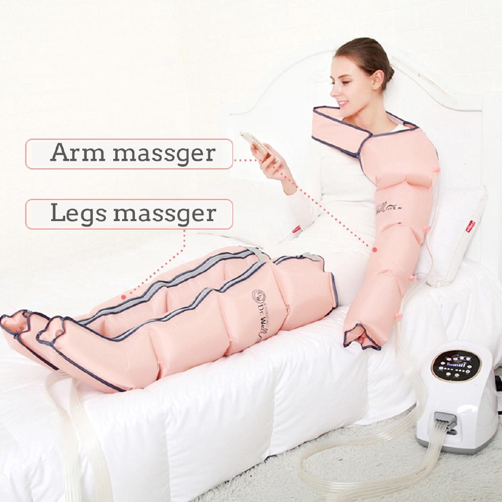 3 Modes Air Chambers Leg Compression Massager Vibration Infrared Therapy Arm Waist Pneumatic Air Wraps Relax Pain Relief Massage 18W