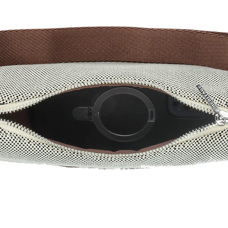 New FILA Fabric With Synthetic Leather Crescent Moon Bag Shoulder Bag Women's Daxue Umber F13W338172F-BN