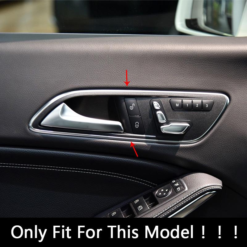 Carbon Fiber Color Inner Handle Door Bowl Protection Cover Trim For Mercedes Benz C117 X156 W176 CLA GLA A Class 2013-2018