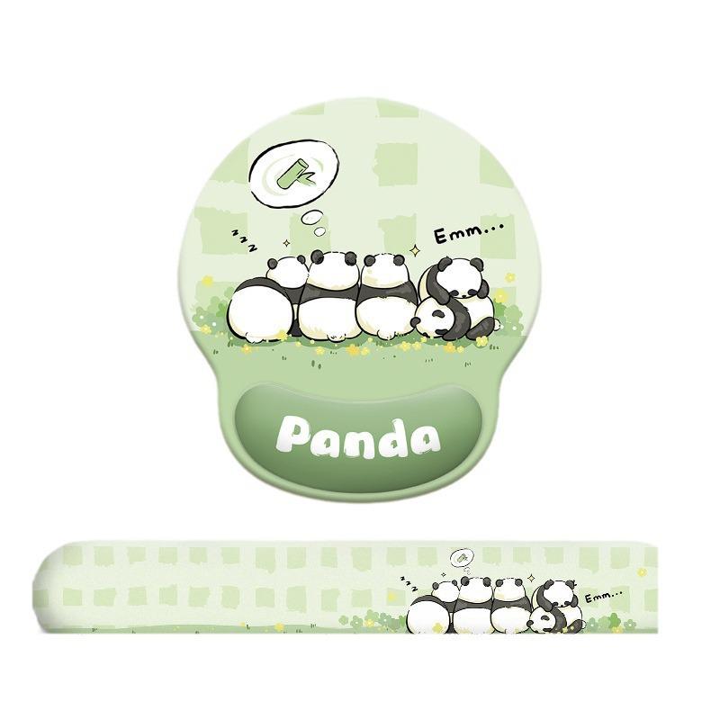 Panda Wrist Support Mouse Pad with Memory Foam - Women's Office Wrist Protection