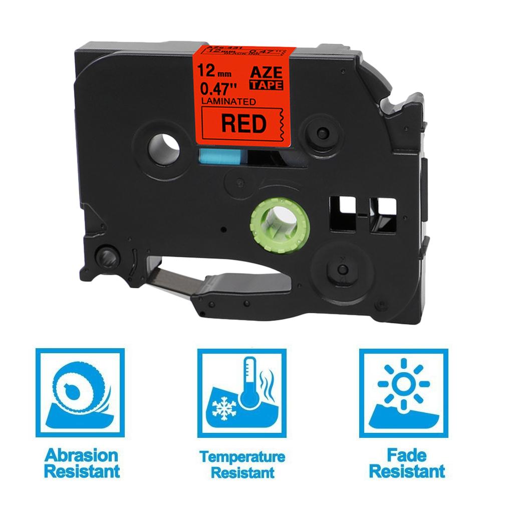 12mm Label Tapes Waterproof Resistant Ribbon Replacement for P-Printer Tze231