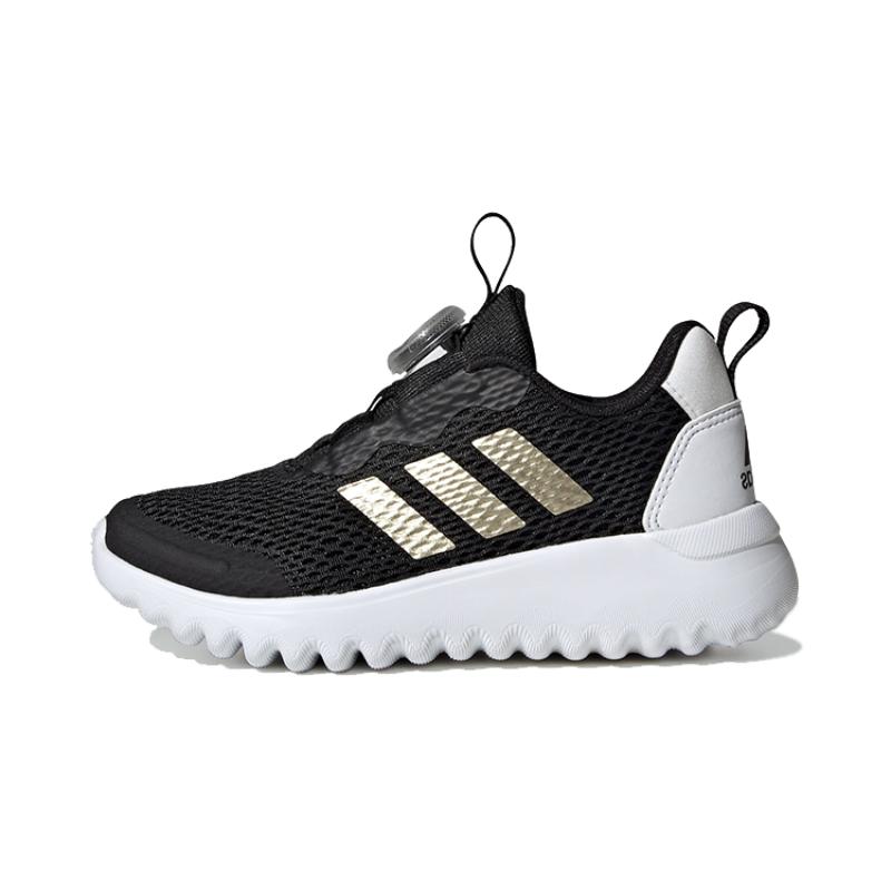 Adidas ActiveFlex BOA 3.0 Boa Slip Resistant Low top Kids Running Shoes Black Gold Kids Sneakers IG0588 38.5