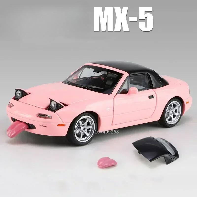 1:32 RX-7 MX-5 Toy Car Model Alloy Body Sound Light Pull Back Shock Absorption Simulation Models Decorations Gifts for Child