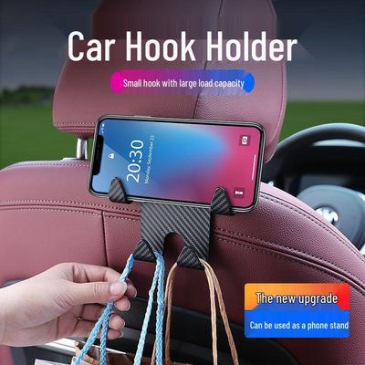 Ganci per Schienale Sedile Auto e Supporto per Cellulare in Fibra di Carbonio