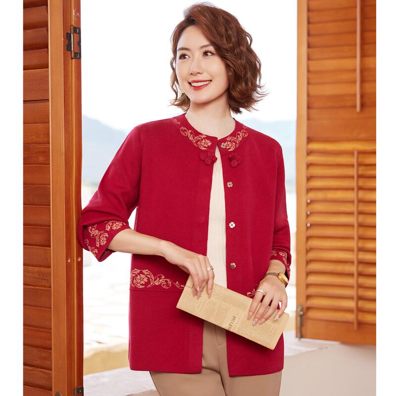 Women s New Chinese Style Jacquard Knit Cardigan XL