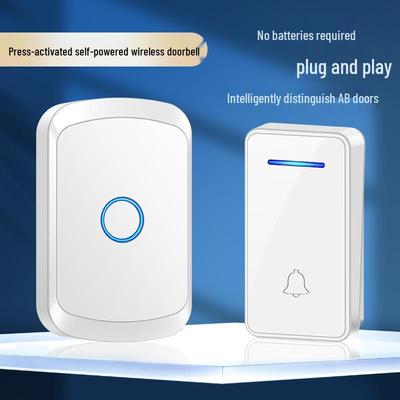 Self-Powered Wireless Doorbell for Home, Long-Range, Plug-Free, Smart Remote Control with Elderly Call Button.